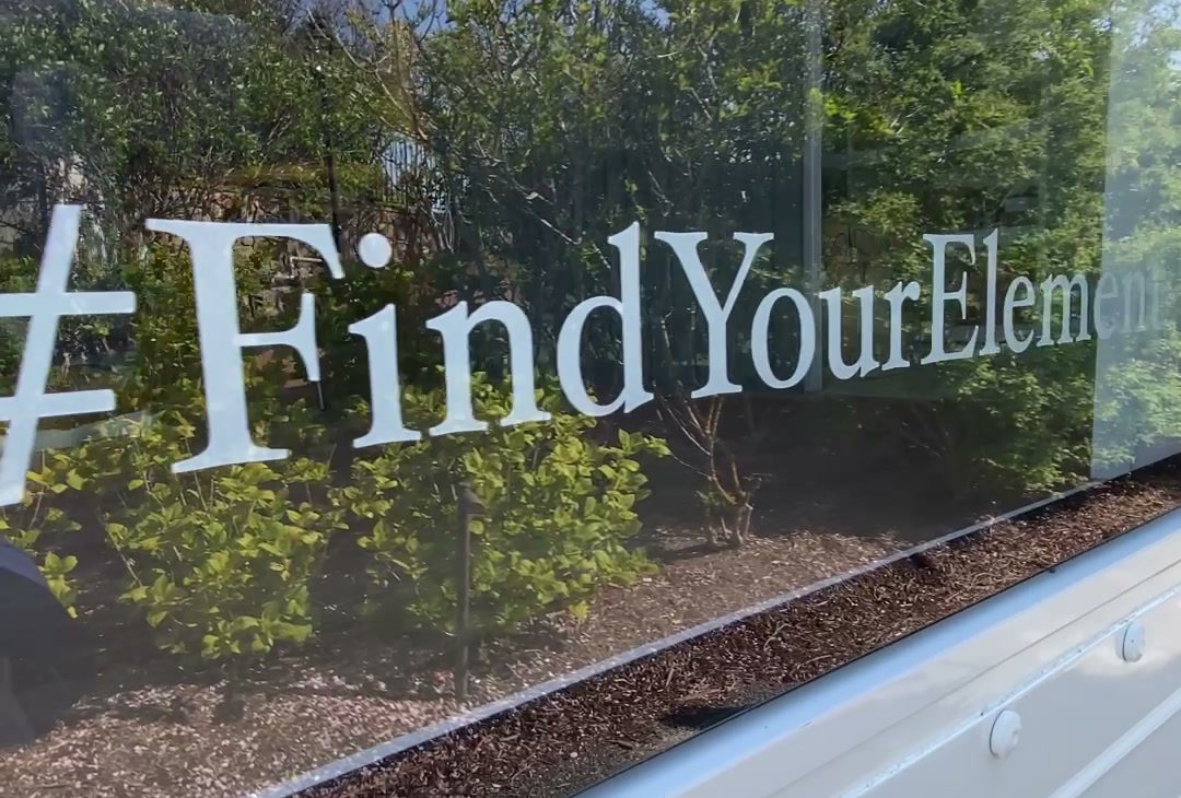 The Find Your Element tagline installed on the rear glass