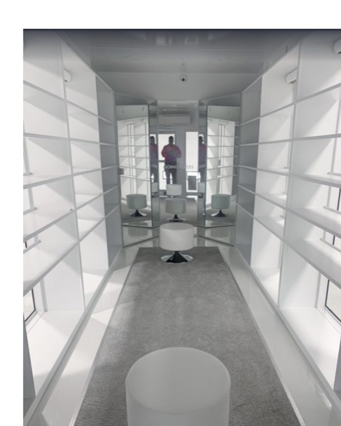 Interior render looking down the sample corridor