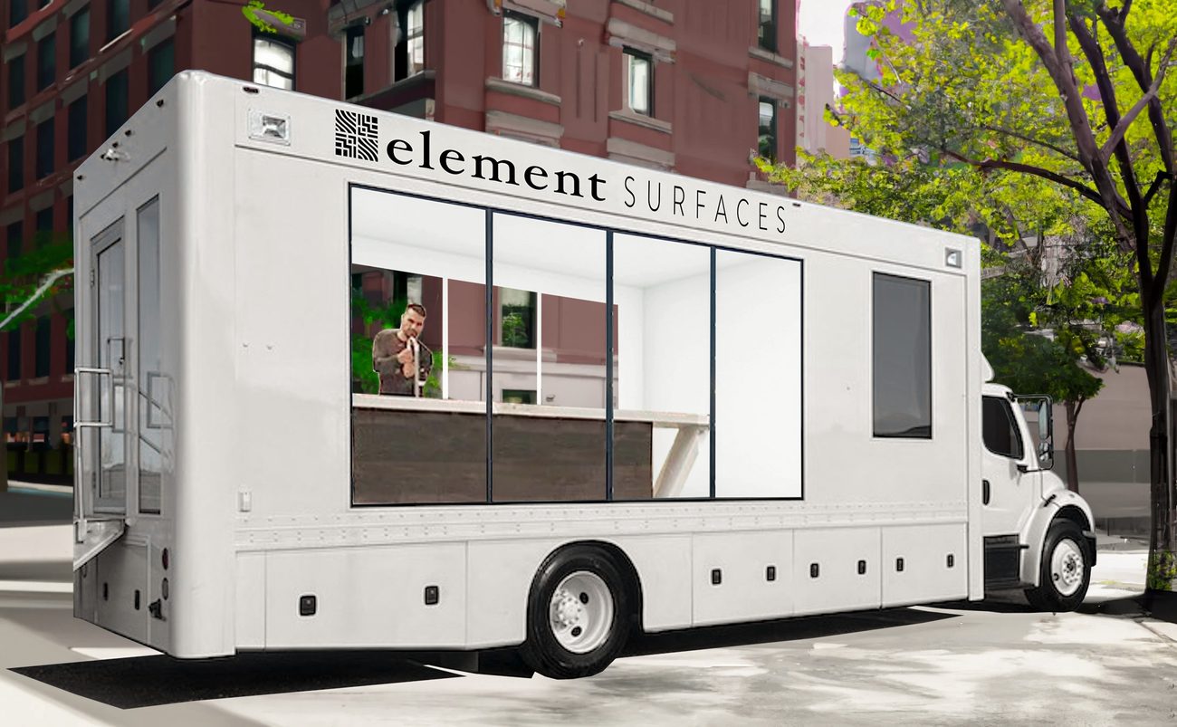 The approved wrap mockup on location
