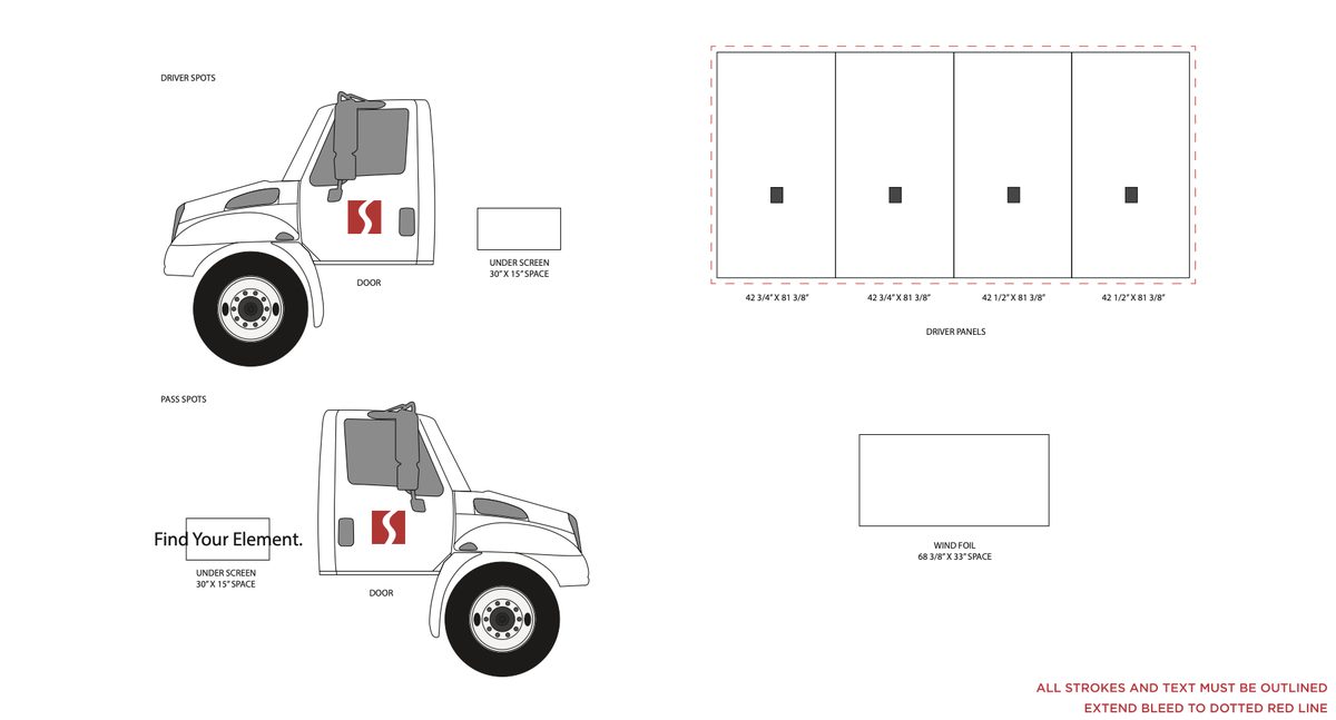 The production spec sheet with panel dimensions