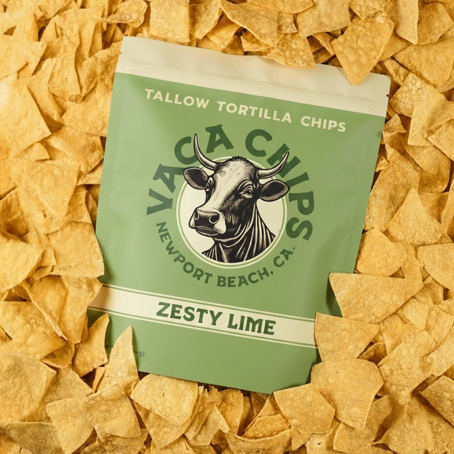 Zesty Lime with chips spilling around it
